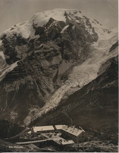 Italy Stelvio Pass Glacier Franzenshöhe hotel Old Photo Photoglob 1890 #1