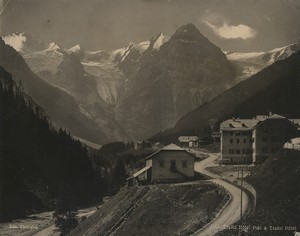 Italy Trafoi Hotel Post Mountain Glacier Old Photo Photoglob 1890
