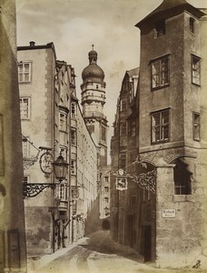 Austria Innsbruck Seilergasse old town street Old Photo Unterberger 1880