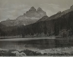 Italie Pustertal Val Pusteria Dolomites 3 Pics Drei Zinnen Ancienne Photo Stengel 1890