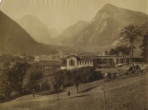 Switzerland Bad Stachelberg Linthal ? General view Old Photo 1890