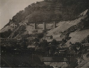 Switzerland Giornico Gotthard railway Old Photo Schroeder 1890