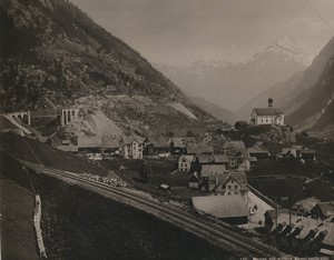 Switzerland Wassen Gotthard railway bridge Old Photo Schroeder 1890