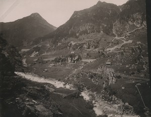 Switzerland Wassen general view Old Photo Schroeder 1890