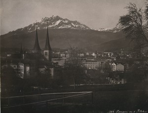 Switzerland Lucerne Mount Pilatus general view Old Photo Schroeder 1890