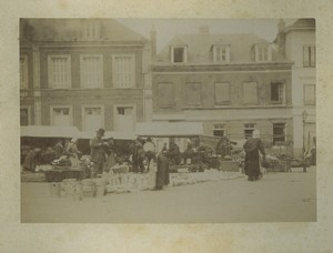 France Eure Bosgouet? Place du Marché animation Ancienne Photo Dallemagne 1890 #1