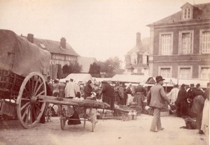 France Eure Bosgouet? Place du Marché animation Ancienne Photo Dallemagne 1890 #2