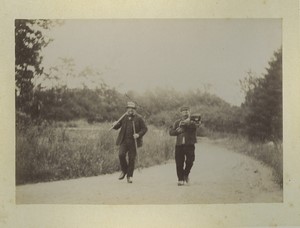 France Bosgouet Farmers on dirt track Countryside Old Photo Dallemagne 1890