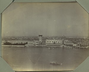 Italy Venise la Piazzetta depuis la Basilique Santa Maria della Salute Campanile en Travaux Ancienne Photo Amateur 1908