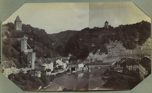 Switzerland Fribourg Freiburg general view Old Photo Snapshot 1908