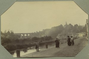France Dinan Canal Viaduct Old Photo Snapshot 1909