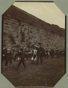 United Kingdom Jersey a tour of the ramparts Old Photo Snapshot 1909