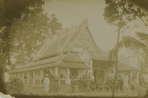 Cambodia Pagoda Temple & Monks old photo 1900