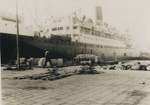 Madagascar Paquebot bateau au port ancienne Photo 1930
