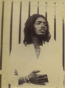 Madagascar Roi Mpanjaka Sakalave portrait Ancienne Photo Rousselet 1900'