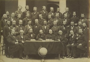 France Group of Men Teachers Geography? Old Photo 1910