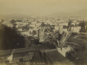 France Nice view taken from the hotel of Baumettes castle Old Photo 1875