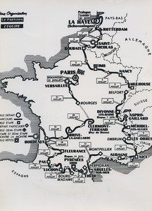 France photo of map of 1973 Tour de France cycling