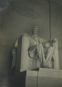 USA Washington statue de Abraham Lincoln Memorial Ancienne Photo 1940