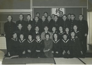 Japan Shimonoseki? School Students in Uniforms Old Photo 1959