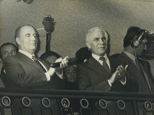 France Paris Président Francois Mitterand & President Algerien Chadli Bendjedid Ancienne Photo 1983 #2