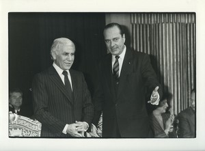 France Paris President Algerien Chadli Bendjedid & Maire de Paris Jacques Chirac Ancienne Photo 1983 #1