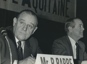 France Bordeaux Raymond Barre lors d'un meeting Ancienne Photo 1987