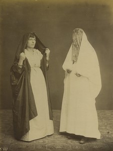 Middle East Jewish Women in Street costume Old Photo Bonfils 1880