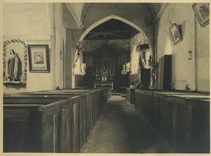 France Village Church interior unknown location Old Photo 1940