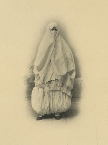 Algeria Veiled Moorish Woman Old Photogravure Geiser 1890