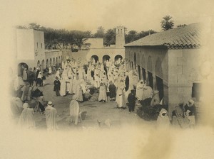 Algeria Biskra Market scene Old Photogravure Geiser 1890