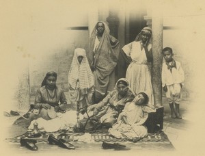 Algeria Algerian Family at home Old Photogravure Geiser 1890