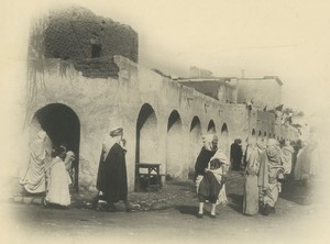 Algeria Biskra busy Street Old Photogravure Geiser 1890