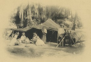 Algeria Bedouins nomads Camp Old Photogravure Geiser 1890