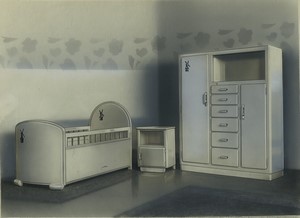 France Chambre à coucher bébé enfant Suzy Ancienne Photo retouchée annees 1930