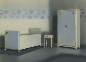 France Art Deco Nursery bedroom Furniture Mignon Old Photo retouched 1930's