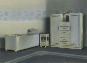 France Chambre à coucher bébé enfant Brigitte Ancienne Photo retouchée annees 1930