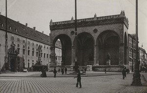 Allemagne Munich Odeonsplatz Feldherrnhalle Ancienne Photo Studio Rommler & Jonas 1890
