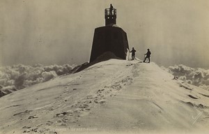 France Alpes Sommet du Mont Blanc Observatoire Ancienne Photo Studio 1890
