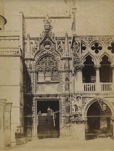 Italy Venezia Doge's Palace Porta della Carta Door Old Studio Photo 1890