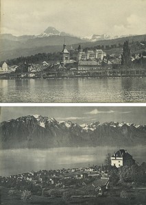 Évian-les-Bains Lake Geneva Château du Châtelard Clarens Alps Studio Photos 1890