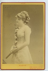 Ellen Andrée Actrice de Theatre Modele pour peintres Degas Manet Renoir Ancienne carte cabinet Nadar 1878