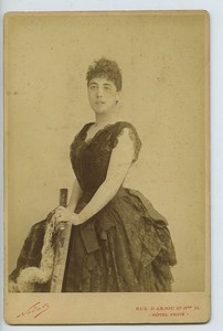 M. Dorchain Theatre Dedicace a Maubant Ancienne carte cabinet Nadar 1888