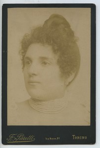 Italie Turin Costanza Fusconi 2e Prix de Beaute à Rimini Ancienne carte cabinet 1889