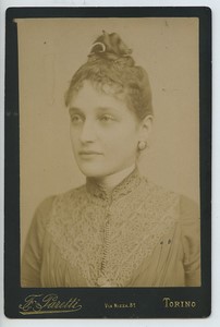 Italy Turino Jenny Cooper Beauty Prize winner in Rimini Old Cabinet card 1889