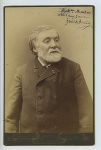 Writer Henri de Bornier Autograph to Maubant Old Cabinet card Pirou 1880