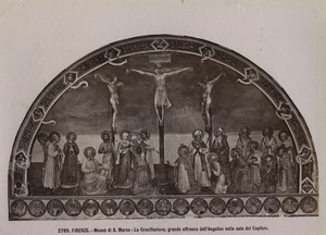 Italy Florence San Marco Museum Crucifixion Fra Angelico Old Photo Brogi 1880