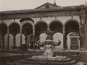 Italy Florence Annunziata Fountain Tacca Old Photo Brogi 1880 #1