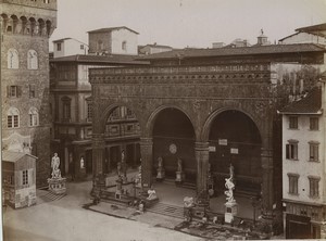 Italy Florence Loggia dei Lanzi Old Photo Brogi 1880