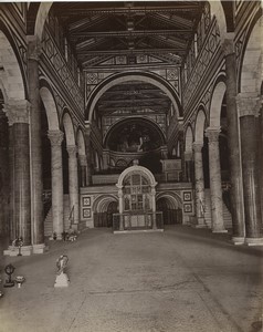 Italy Florence Basilica San Miniato al Monte Interior Old Photo Brogi 1880